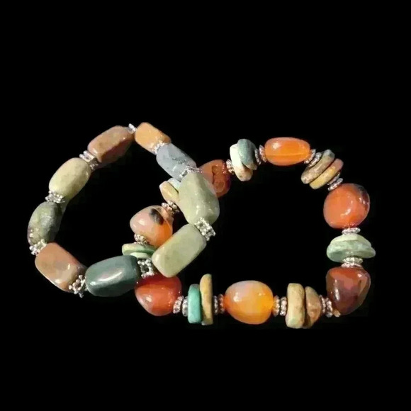 Set of 2 glass bead bracelets - Picture 1 of 2